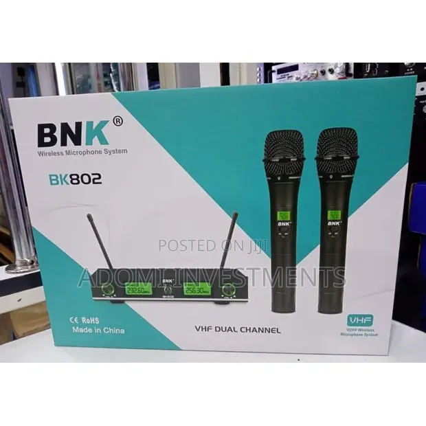 BNK BK-802 Dual Channel VHF Wireless Microphone System - 1