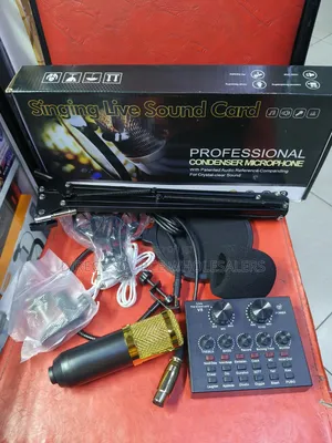 Maiki ya Kitaalamu ya BM800 na Sound Card ya V8 Live