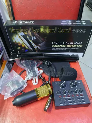 Maiki ya Condenser BM800 na Sound Card ya V8