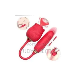 2-in-1 Dildo Vibrator wa Rose Wenye Upande Mbili