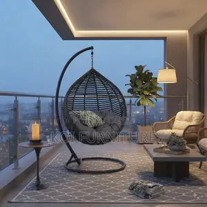 Kiti cha Rattan cha Balcony cha Nje Kinachozunguka Digrii 360