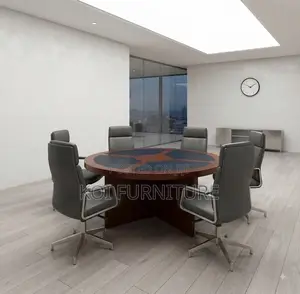 Meza ya Mkutano ya Duara 1200MM Rangi ya Mahogany