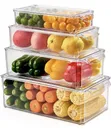 4 Piece Stackable BPA-Free Acrylic Fridge Organizer Set - 3