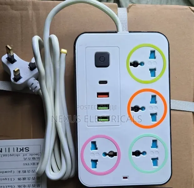 Soketi ya Extension yenye USB na Aina Nyingi - 1
