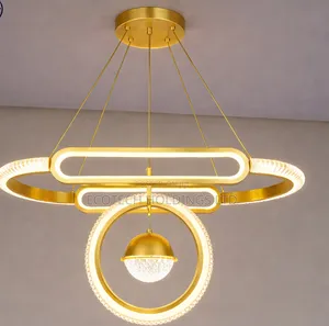 Modern Gold LED Ring Chandelier