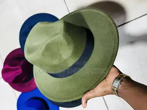 Kofia ya Fedora Pana ya Kijani ya Classic