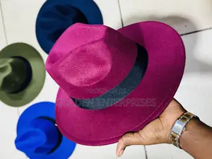 Kofia ya Fedora Kubwa Rangi ya Maroon