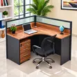 Corner Executive Workstation - Modern L-Shaped Partition Desk - 1