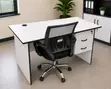 Minimalist White Office Desk - Modern Lockable Workstation - 1
