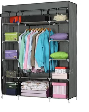 Metallic Wardrobe, 3 Column - Grey