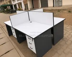 Modern 4-Way Office Workstation