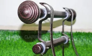 Fimbo za Pazia Nzito za Rangi ya Kahawia na Kijivu Zilizopakwa Poda
