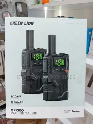 Green Lion GPX600 Walkie Talkie - Nyeusi
