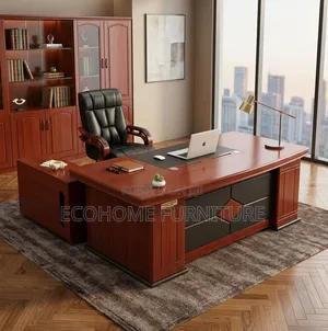 Executive Wooden Office Desk with Drawers