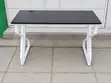 Modern Office Desk 120cm - Black Top White Metal Frame - 2