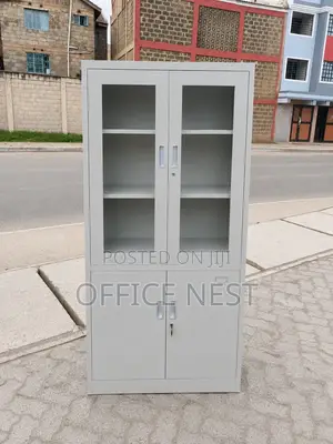 Steel Office Filing Cabinet With Glass Doors