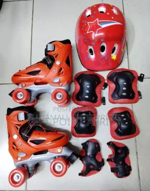 Classic Quad Roller Skates with 4 Wheels - Red