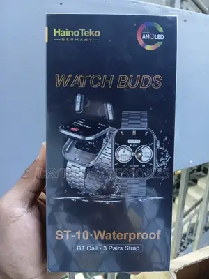 Haino Teko ST-10 Smart Watch yenye Earphones Zisizo na Waya - Nyeusi