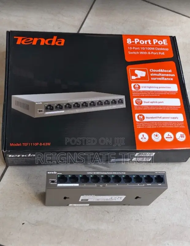 Tenda 10-Port 8-Port PoE Switch - 1