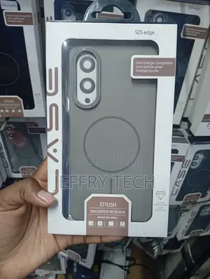 Kesi ya Simu ya Kijivu ya MagSafe Matte kwa Samsung Galaxy S25 Edge