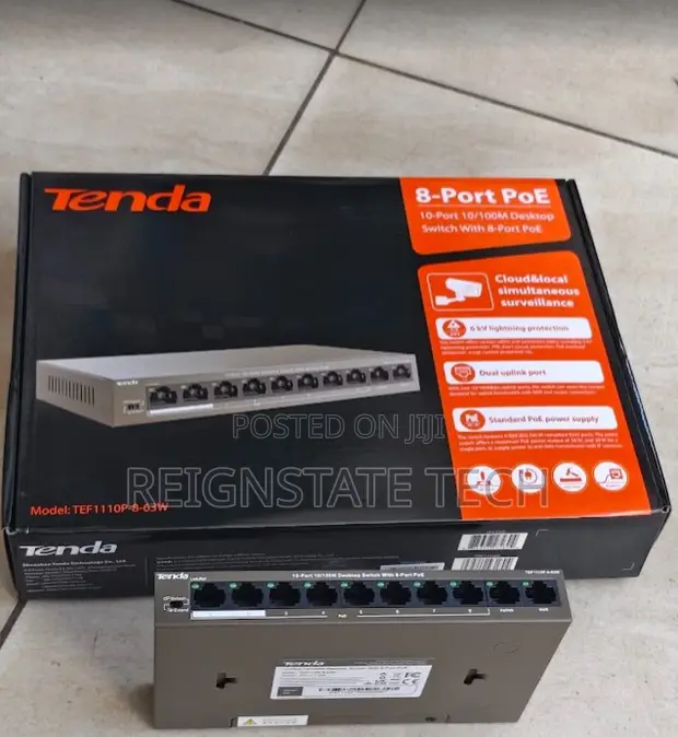 Tenda TEF1110P-63W 8-Port PoE Desktop Switch - 1