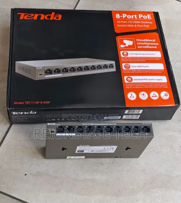 Tenda 8 Port Smart PoE Network Switch - 1