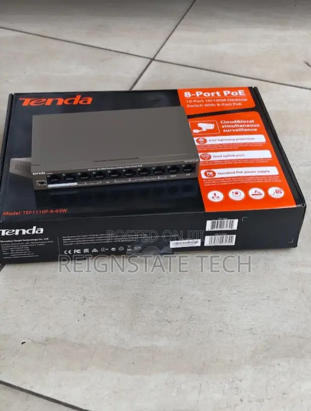 Tenda TEF1110P-4-63W 8 PoE Port Network Switch - 1