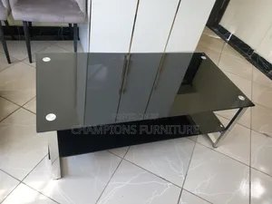 Meza ya Kahawa ya Kisasa Kioo Cheusi