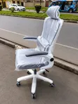 White and Grey Ergonomic Office Chair - 1