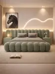 Luxury Upholstered Bubble Bed with Curved Frame - 5