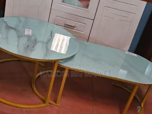 Meza ya Kahawa ya Marble 2 kwa 1 Nyeupe