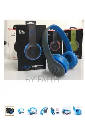 P47 Sound Bluetooth Headphone Blue