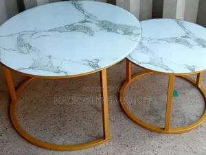 Meza ya Kahawa ya Marble ya Kuunganishwa