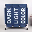 3-Section Laundry Basket with Wheels - 1