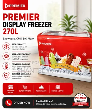 Premier 270L Display Freezer - Brand New