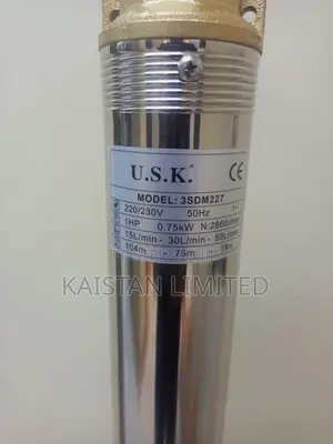 Pampu ya Kisima 1HP 750W kwa Visima Virefu - Toleo la Inchi 1.25