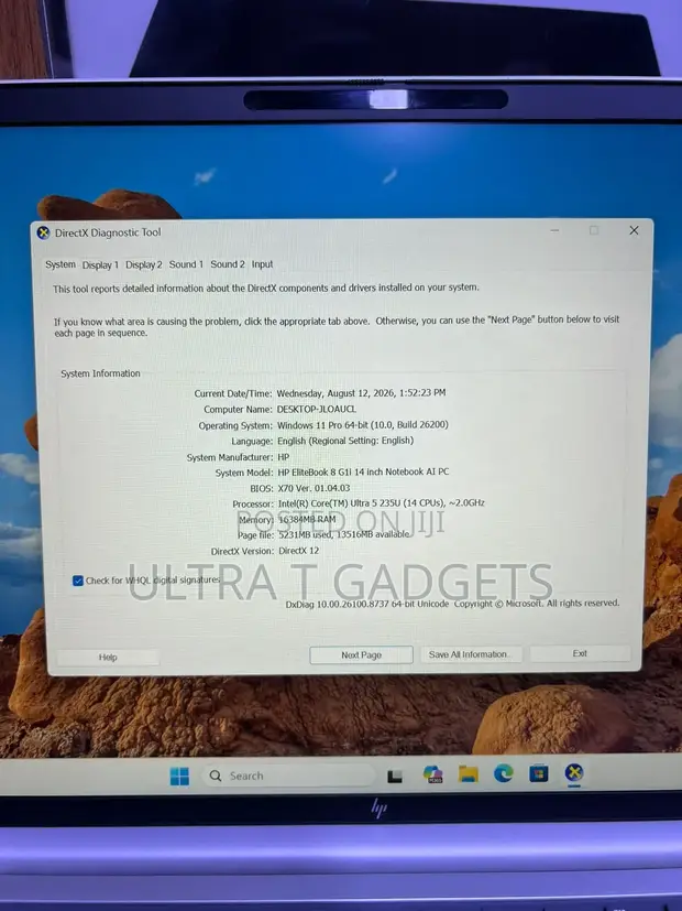 HP EliteBook 840 G11 16GB Intel Core Ultra 5 256GB SSD - 1