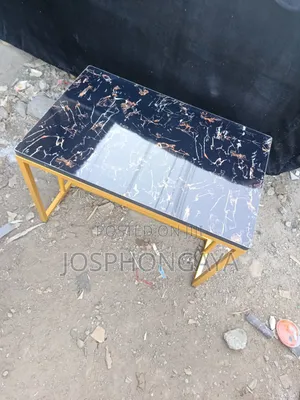 Rectangular Gold Polished Metal Center Table