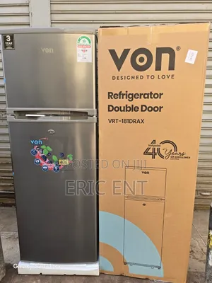 VON VRT-181DRAX Double Door Fridge 181L