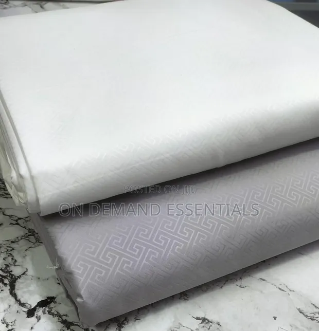 Luxury Greek Embossed Pattern Cotton King-Size Bedsheets - 1