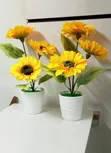 Sunflower Artificial Flowers Pots - 1