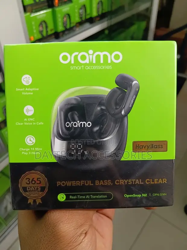 Oraimo OpenSnap N2 (OPN-374N) Open-Ear True Wireless Clip-on Earbuds - 1