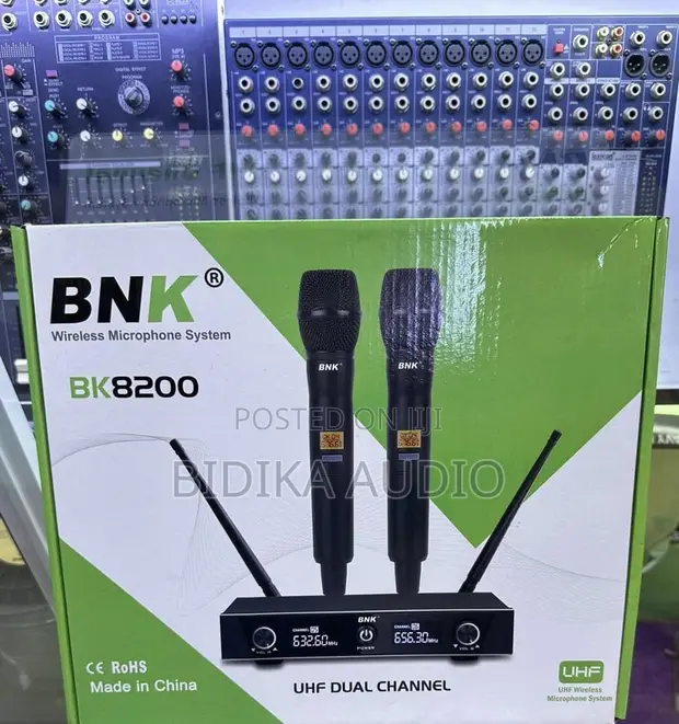 Original BNK BK8200 Dual Handheld UHF Wireless Microphone (Brand New) - 1