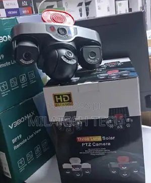 4G Triple Lens Outdoor Security Camera with Siren