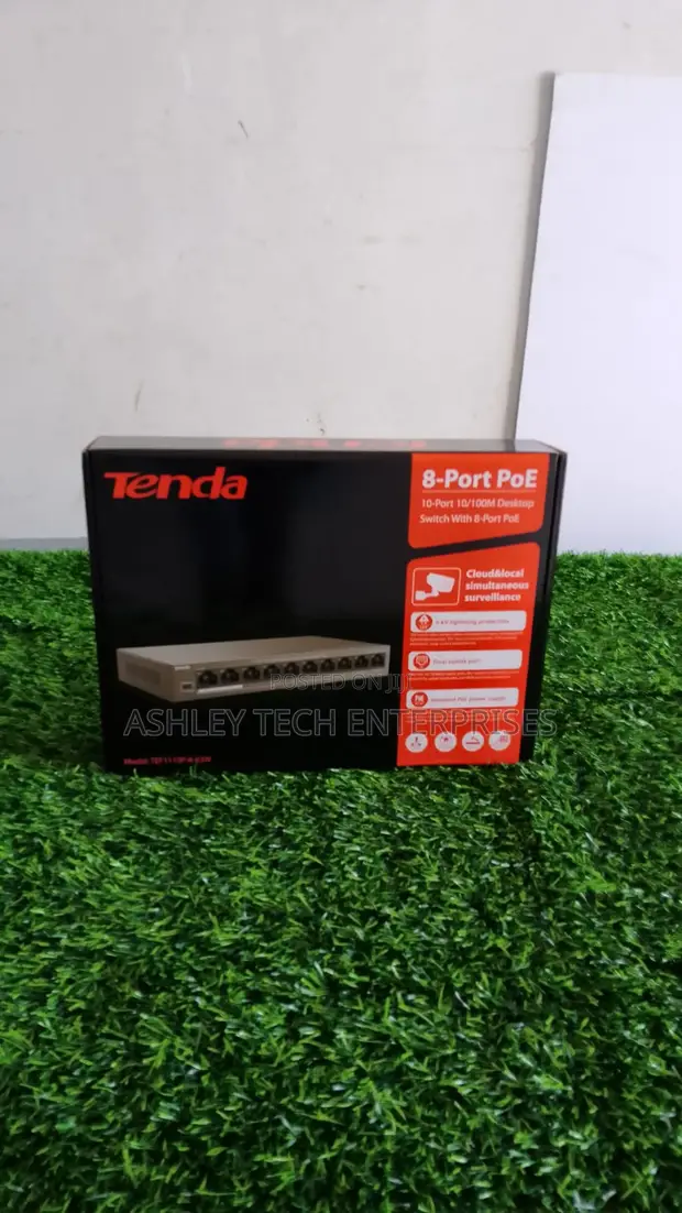 Pro Edition Tenda 8-Port PoE Switch – IP Camera Network Switch - 1