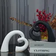 Nordic Desktop Resin Heart Art Ornament Abstract Heart Statue - 4