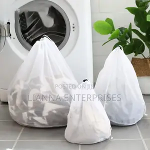 3 Pieces Laundry Rope Mesh Bag