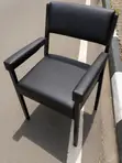 Black Visitor Chair Nairobi | Padded Leather Office Guest Chair - 1