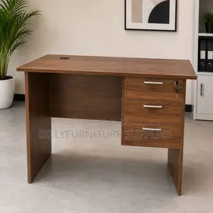Classic Walnut 3-Drawer Office Desk Nairobi | Lockable