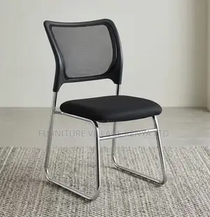 Mesh Chrome Non-Swivel Guest Office Chair